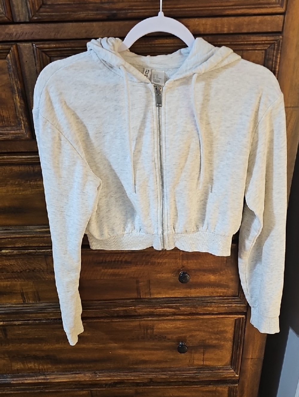 DIVIDED Heathered Gray Cropped Hoodie, Full Zip! Womens Sz XS!!